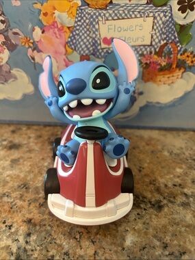 Blue Stitch Toy Car Figure, came from a blind box, missing card, Miniso